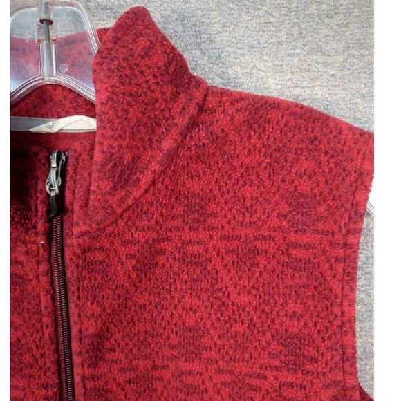 Woolrich Full Zip Fleece Vest Women's Medium Red Mock Neck Outdoor Winter - Picture 2 of 8